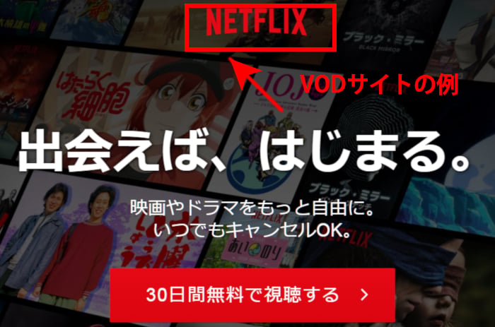 ネットフリックスTOPページ説明